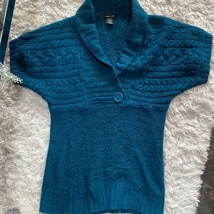 Sweater, turquoise, soft, warm, sparkly, size xl